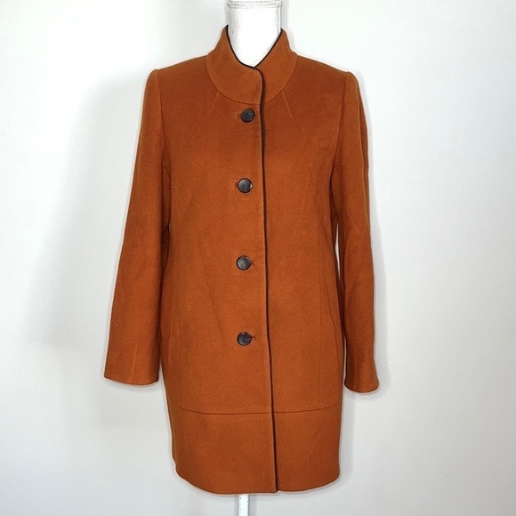 Burnt Orange Pea Coat - Picture 8 of 8